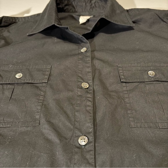 Classic, J. Crew Black Button Down Shirt, short sleeves, Sz L but fits smaller - Picture 4 of 6